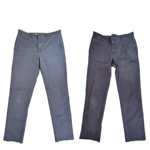 Lot of 2‎ GOODTHREADS Mens Slim Fit Washed Chinos Pants Blue/Gray Size 31W x 32L